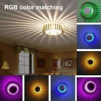 Внутренний светодиодный настенный светильник Sunflower 3 Вт, алюминиевый RGB-бра с дистанционным управлением для гостиной, коридоров, декора теплый белый
