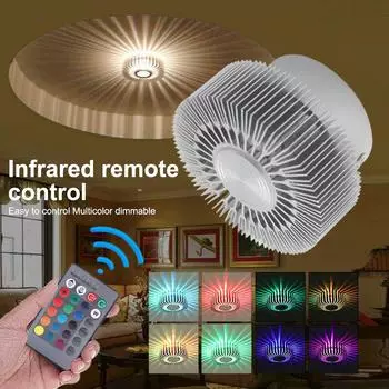 Внутренний светодиодный настенный светильник Sunflower 3W RGB настенный бра точечный светильник с дистанционным управлением для гостиной, коридоров, декора