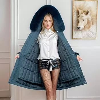 Внутренняя часть бака съемная, одно платье и два пирога надеваются, а среднее и длинное модное пальто 2024 года с хлопковой подкладкой для женщин в корейском стиле свободного покроя M белый