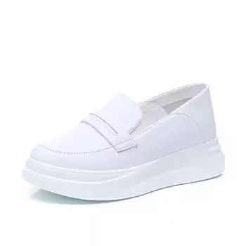 Внутренняя часть обуви женские туфли Мэри Джейн универсальные маленькие кожаные туфли женские мокасины из натуральной кожи 35 белый