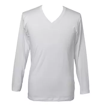 Внутренняя часть топа BVD Instant Warm Fleece V с длинным рукавом, сохраняющая тепло, влагоотводящая, эластичная, антистатическая, мягкая на ощупь, M [BVD] Футболка мужская, цвет не совсем белый