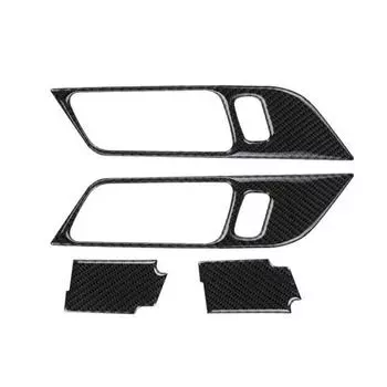 Внутренняя дверная ручка автомобиля, накладка на рамку, наклейка из углеродного волокна, модифицированный декор интерьера carbon fiber pattern