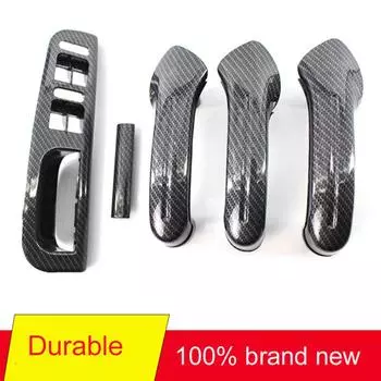 Внутренняя дверная ручка, крышка переключателя, набор ободок, подходит для Volkswagen Jetta Golf Mk4 Carbon fiber pattern