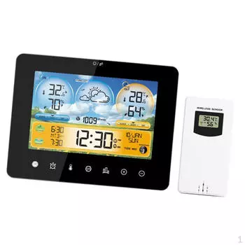 Внутренняя и наружная метеостанция, термометр, гигрометр, дистанционный преобразователь, будильник с фазами Луны