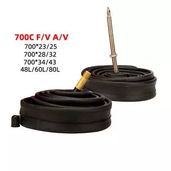 Внутренняя камера для шоссейного велосипеда 700x23 25 28 32 35 43c 700c с фиксированной передачей, внутренняя шина Schrader Presta для велосипеда 700x28/32 A/V 48L
