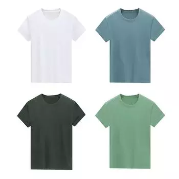 Внутренняя короткая круглая горловина, смешанная [дневная ткань], мужская рубашка, рукав, нижнее белье, комплект из 4 предметов, 100% хлопок, воротник, однотонный, (2XL, цветной)