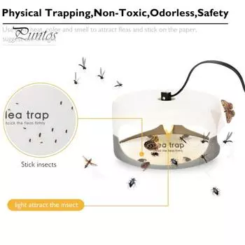 Внутренняя ловушка для блох с липкими досками. Простая в использовании. Подходит для домашних животных. Безвредная электрическая ловушка для мух. Фототаксис. Устройство для отлова блох. 1pc EU