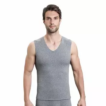 Внутренняя майка Diamond Velvet Thermal Cold Seamless Sweat Large Muscle Winter New [Adelina] Мужская рубашка, верх, ткань, жилет, защита, V-образный вырез,