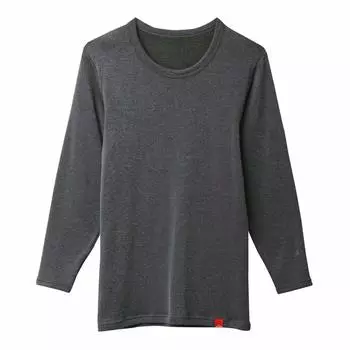 Внутренняя рубашка Hot Magic Super Stretch, очень теплая, с длинным круглым вырезом MH0708, новая черная Moku M [Gunze] для мужчин