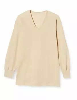 Внутренняя шерстяная смесь с длинным рукавом U RP8410 Япония LL на японский размер [Gunze] Рубашка, стеганое одеяло, воротник, мужская, бежевый, (эквивалент 2л)