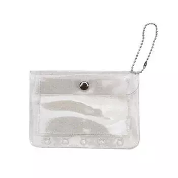 Внутренняя сумка для блокнота с пятью отверстиями, держатель для карточек с подвесной цепочкой, прозрачная сумка для хранения из ПВХ, чехол для карточек None