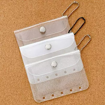 Внутренняя сумка для блокнота с пятью отверстиями, держатель для карточек с подвесной цепочкой, прозрачная сумка для хранения из ПВХ, чехол для карточек