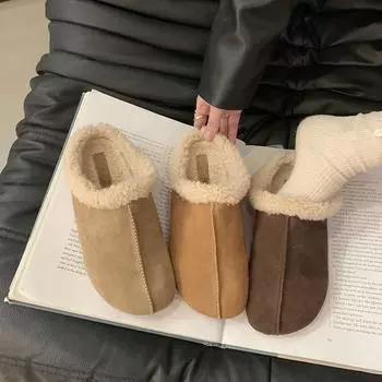 Внутренняя высота маленького человека увеличивается за счет бархата, осенне-зимних новых ретро-туфель и полутапочек для верхней женской одежды. 35 коричневый