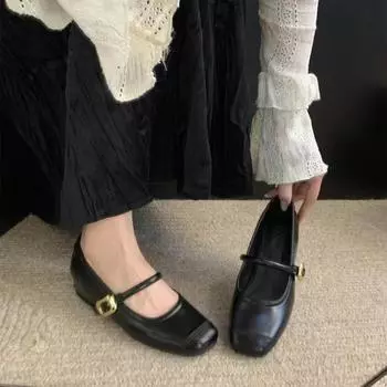 Внутренняя высота Мэри Джейн маленькие кожаные туфли одинарные туфли 35 серебряный