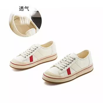 Внутренняя высота увеличивается на 2 см, классические парусиновые туфли, лето 2025, новые повседневные туфли на толстой подошве, подходящие по цвету, универсальные маленькие белые туфли 35