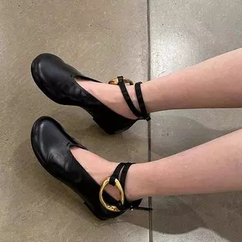 Внутренняя высота женские туфли Мэри Джейн модные туфли с перекрестными ремешками на щиколотке весна осень танцевальная вечеринка выпускной обувь 35 чёрный