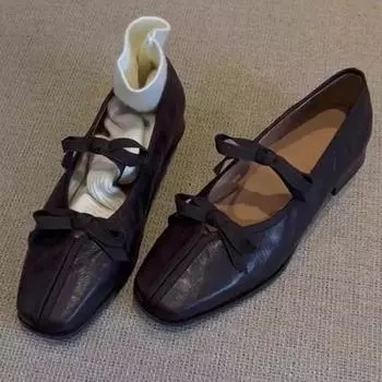 Внутренняя высота женские туфли Мэри Джейн на плоской подошве модные туфли с бабочкой Laides Comfort Soft Sole Slip On Shoes 35