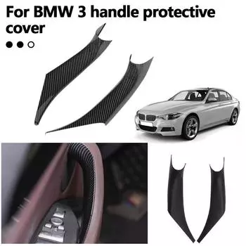 Внутренняя защитная крышка дверной ручки для BMW X3/IX3/X4, наклейка на подлокотник F25G08, модификация, матовый черный + углеродное зерно, царапины Y3B1