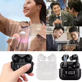 Внутриканальная гарнитура для перевода Bluetooth с функцией Dual-mark ANC и шумоподавлением Синхронный перевод на 144 языка One Size чёрный