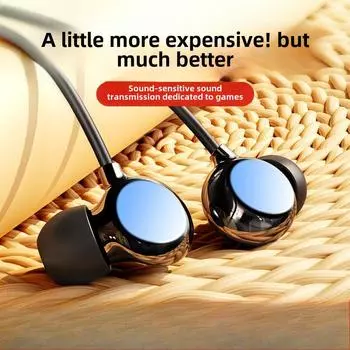 Внутриканальные керамические наушники с диагональным ушным вкладышем, наушники для сна с высоким качеством звука и управлением микрофоном 3.5mm чёрный