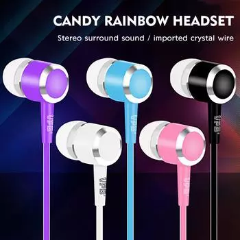Внутриканальные наушники Heavy Bass Universal Stereo Sound Crystal Line Sports Ear Berers белый