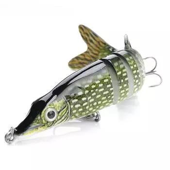 Воблеры для ловли щуки Искусственная приманка Жесткая многосоставная приманка для ловли рыбы Крэнкбейт Реалистичная рыболовная приманка Снасти