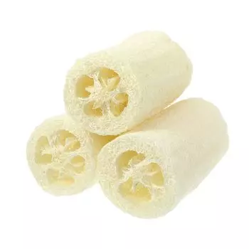VOCOSTE Body Brush Natural Loofa Sponge Loofah Wrapped Sponge for Body Shower Clean Beige 3 Pieces