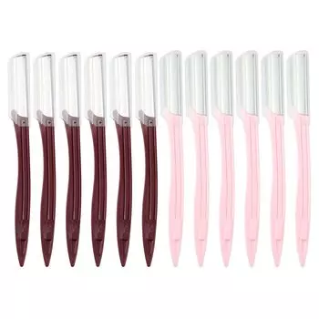 VOCOSTE бритва для бровей складная бритва для бровей с чехлом для женщин набор из 12 шт. вишневый цвет красный