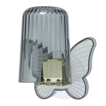VOCOSTE Toothbrush Stand Toothbrush Holder Wall Hanging for Bathroom Cute Hanging with Cup Butterfly Shape 1 Set Gray