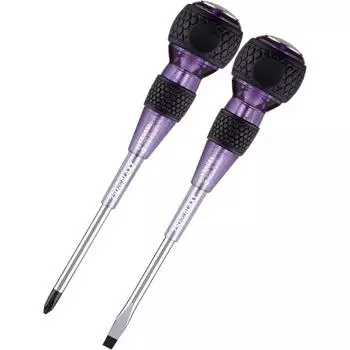 Водитель с защитой от проникновения VESSEL, шариковая рукоятка, набор из 2 предметов Galaxy Purple +2100/-6100 250-2PS-GPU, подлинный оригинал из Японии фиолетовый