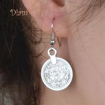 Водка, 1 пара, женские этнические украшения, винтажные подвески с монетами, висячие серьги-крючки с кисточками