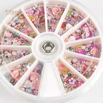 Водки, 1200 шт., смешанные цветы, бантик для дизайна ногтей, блестящие срезы, украшение для маникюра one size