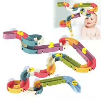 Водная горка для ванны «Утка» для малышей 45359 лет интерактивная вращающаяся игрушка для развития навыков 34pcs