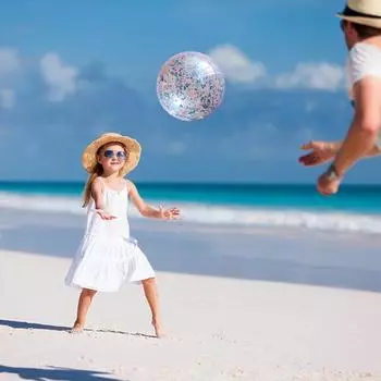 Водная надувная игрушка, красочная, блестящая, для развлечений, 2 размера, отличный, золотой, с блестками, мяч для бассейна, открытый S розы красного