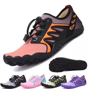 Водная обувь для мужчин и женщин Пляжная босиком Аква-обувь Дренажные болотные кроссовки Пять пальцев Спортивные сандалии для плавания Йога Тренажерный зал Дайвинг Серфинг Катание на лодках 35 чёрный