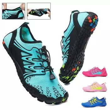 Водная обувь для мужчин, женщин, пляжная обувь для воды, сандалии для плавания, дренажная спортивная обувь для ходьбы, быстросохнущая лодка, босиком, йога, тренажерный зал, рыбалка, серфинговые кроссовки 35 синий