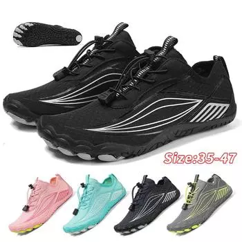 Водная обувь для мужчин, женщин, пляжная обувь для воды, сандалии для плавания, дренажная спортивная обувь для ходьбы, быстросохнущая лодка, босиком, йога, тренажерный зал, рыбалка, серфинговые кроссовки 26 серый