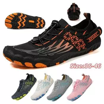 Водная обувь для мужчин, женщин, пляжная обувь для воды, сандалии для плавания, дренажная спортивная обувь для ходьбы, быстросохнущая лодка, босиком, йога, тренажерный зал, рыбалка, серфинговые кроссовки 36 белый