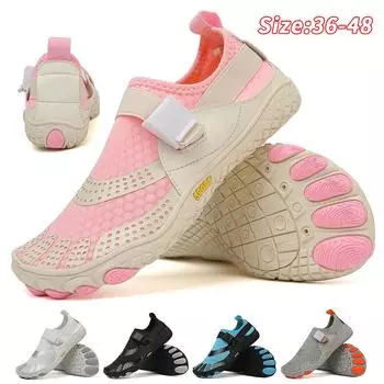 Водная обувь для мужчин, женщин, пляжная обувь для воды, сандалии для плавания, дренажная спортивная обувь для ходьбы, быстросохнущая лодка, босиком, йога, тренажерный зал, рыбалка, серфинговые кроссовки 36 чёрный