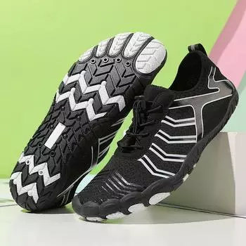 Водная обувь для мужчин, женщин, пляжная обувь для воды, сандалии для плавания, дренажная спортивная обувь для ходьбы, быстросохнущая лодка, босиком, йога, тренажерный зал, рыбалка, серфинговые кроссовки 36 черный белый