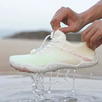 Водная обувь для мужчин, женщин, пляжная обувь для воды, сандалии для плавания, дренажная спортивная обувь для ходьбы, быстросохнущая лодка, босиком, йога, тренажерный зал, рыбалка, серфинговые кроссовки 36 белый