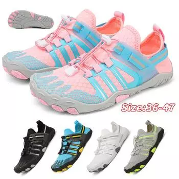 Водная обувь для мужчин, женщин, пляжная обувь для воды, сандалии для плавания, дренажная спортивная обувь для ходьбы, быстросохнущая лодка, босиком, йога, тренажерный зал, рыбалка, серфинговые кроссовки 36 синий