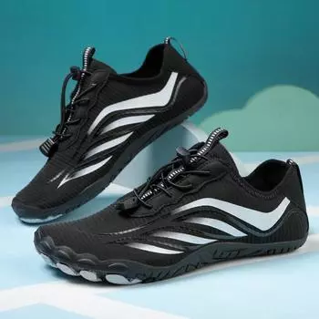 Водная обувь для мужчин, женщин, пляжная обувь для воды, сандалии для плавания, дренажная спортивная обувь для ходьбы, быстросохнущая лодка, босиком, йога, тренажерный зал, рыбалка, серфинговые кроссовки 35 чёрный