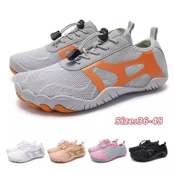Водная обувь для мужчин, женщин, пляжная обувь для воды, сандалии для плавания, дренажная спортивная обувь для ходьбы, быстросохнущая лодка, босиком, йога, тренажерный зал, рыбалка, серфинговые кроссовки 36 чёрный