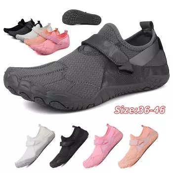 Водная обувь для мужчин, женщин, пляжная обувь для воды, сандалии для плавания, дренажная спортивная обувь для ходьбы, быстросохнущая лодка, босиком, йога, тренажерный зал, рыбалка, серфинговые кроссовки 36 чёрный