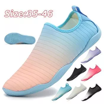 Водная обувь для мужчин, женщин, пляжная обувь для воды, сандалии для плавания, дренажная спортивная обувь для ходьбы, быстросохнущая лодка, босиком, йога, тренажерный зал, рыбалка, серфинговые кроссовки 35 чёрный