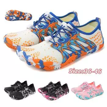 Водная обувь для мужчин, женщин, пляжная обувь для воды, сандалии для плавания, дренажная спортивная обувь для ходьбы, быстросохнущая лодка, босиком, йога, тренажерный зал, рыбалка, серфинговые кроссовки 36 белый
