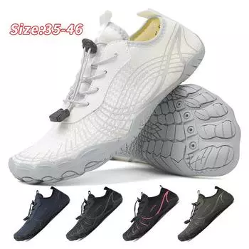 Водная обувь для мужчин, женщин, пляжная обувь для воды, сандалии для плавания, дренажная спортивная обувь для ходьбы, быстросохнущая лодка, босиком, йога, тренажерный зал, рыбалка, серфинговые кроссовки 35 синий