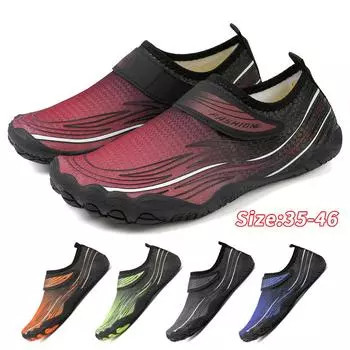 Водная обувь для мужчин, женщин, пляжная обувь для воды, сандалии для плавания, дренажная спортивная обувь для ходьбы, быстросохнущая лодка, босиком, йога, тренажерный зал, рыбалка, серфинговые кроссовки 35 чёрный