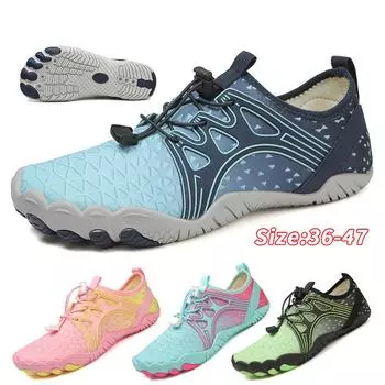 Водная обувь для мужчин, женщин, пляжная обувь для воды, сандалии для плавания, дренажная спортивная обувь для ходьбы, быстросохнущая лодка, босиком, йога, тренажерный зал, рыбалка, серфинговые кроссовки 36 синий